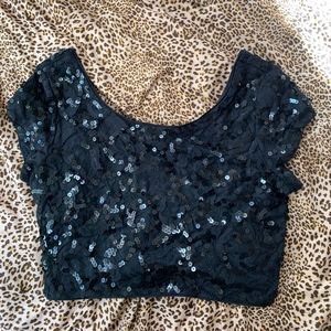 Sequin Lace Crop Top